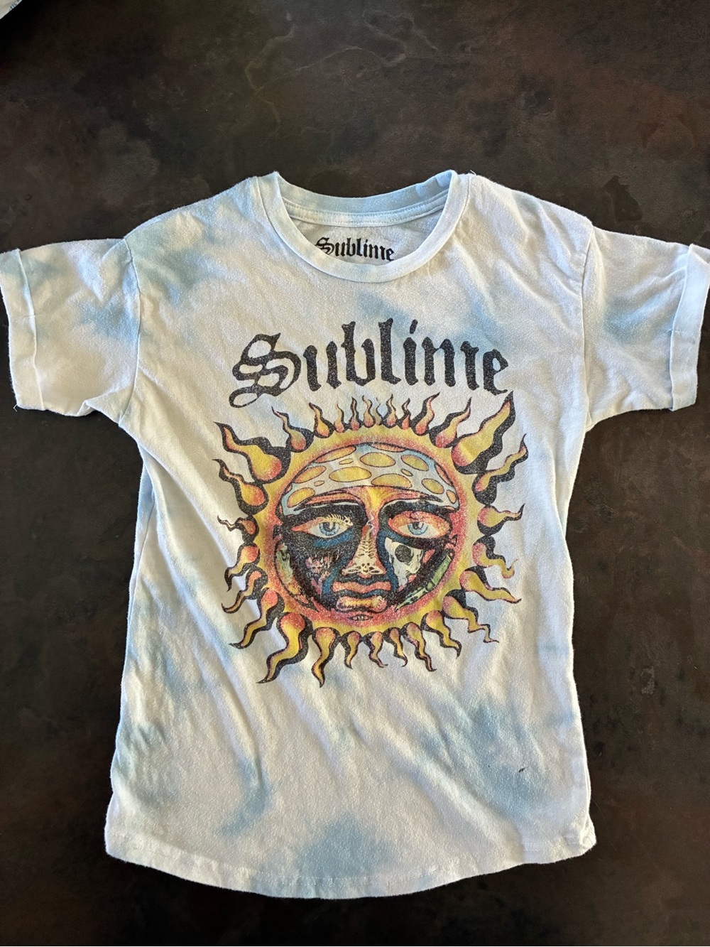 Kids light blue tie dye graphic tee - Sublime